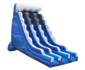 22' Double Lane Inflatable Water Slide, Blue Marble