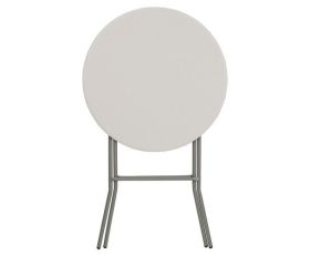 Single 32" Portable White Folding Bar Stool Table