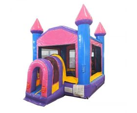 Compact Kids Castle Bounce House, Pink and Purple