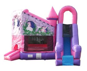 Inflatable Bounce House with Slide, Pink Princess