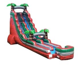 22' Inflatable Water Slide, Tropical Red Marble