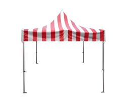 10' X 10' 50mm Commercial Pop-Up Tent - Red Stripe
