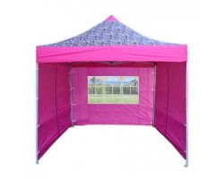 10' x 10' Premium Pop-Up Party Tent - Pink Zebra