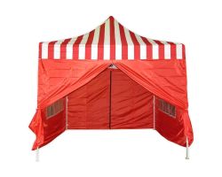 10' x 10' Premium Pop-Up Party Tent - Red Stripe
