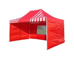 10' x 15' Premium Pop-Up Party Tent - Red Stripe