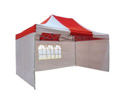 10' x 15' Premium Pop-Up Party Tent - Red and White