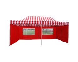 10' x 20' Premium Pop-Up Party Tent - Red Stripe