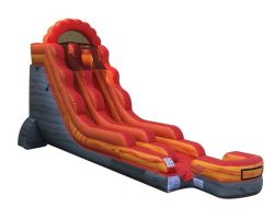 18' Inflatable Water Slide, Fire Red Marble
