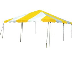 15' X 15' Commercial Aluminum Frame Tent - Yellow and White