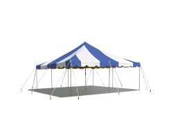 20' X 20' Commercial Steel Pole Tent - Blue and White