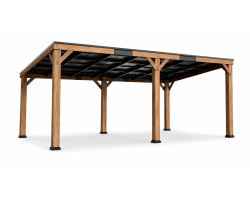 12 ft. x 20 ft. Cedar Wood Outdoor Hardtop Gazebo with Steel Roof