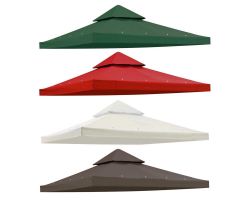 10' X 10' Gazebo Top Cover Patio Canopy Replacement Double Roof