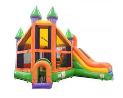 Deluxe Inflatable Bounce House with Slide, Rainbow
