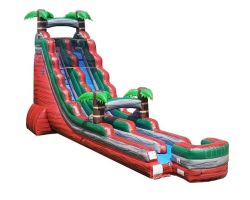 22' Inflatable Water Slide, Tropical Red Marble