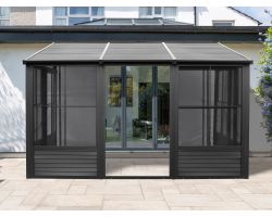 Florence - Wall Mounted Solarium 8x12 Metal Roof in black