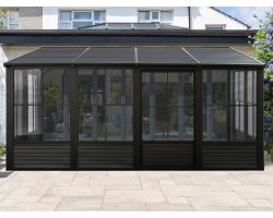 Florence - Wall Mounted Solarium 10x16 Metal Roof in black
