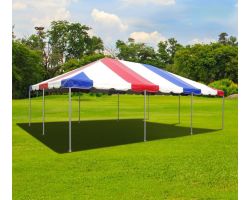 20' X 30' Commercial Aluminum Frame Tent - Red White Blue