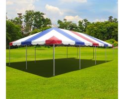 20' X 40' Commercial Aluminum Frame Tent - Red White Blue