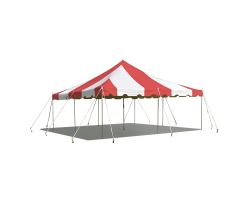 20' X 20' Commercial Steel Pole Tent - Red and White