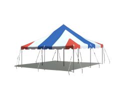 20' X 20' Commercial Aluminum Pole Tent - Red, White, Blue