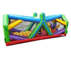 30' Extreme Inflatable Obstacle Course, Retro Rainbow Unit 2