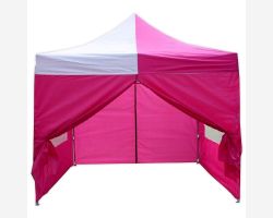 10' x 10' Deluxe Pop-Up Party Tent - Pink and White