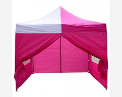 10' x 10' Premium Pop-Up Party Tent - Pink and White