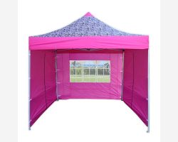 10' x 10' Deluxe Pop-Up Party Tent - Pink Zebra
