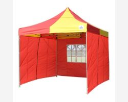 10' x 10' Deluxe Pop-Up Party Tent - Red and Yellow
