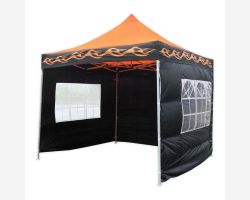 10' x 10' Deluxe Pop-Up Party Tent - Orange Flame