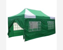 10' x 20' Deluxe Pop-Up Party Tent - Green and White