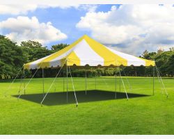 20' X 20' Commercial Steel Pole Tent - Yellow and White