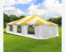 20' X 30' Commercial Steel Pole Tent with Sidewalls - Yellow