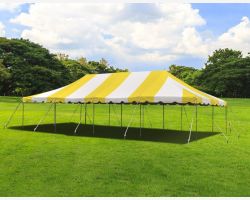 20' X 40' Commercial Steel Pole Tent - Yellow