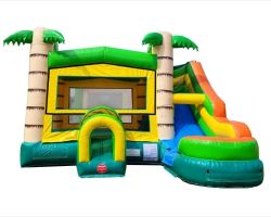 Modular Inflatable Water Bounce House with Slide, Tropical