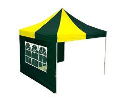 10' x 10' Deluxe Pop-Up Party Tent - Green and Yellow
