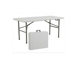 Single 4' Portable White Folding Table