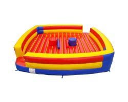 Inflatable Pedestal Joust Arena, Red Yellow Blue