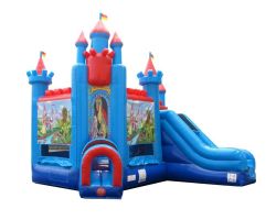 Deluxe Inflatable Bounce House with Slide, Brave Knight